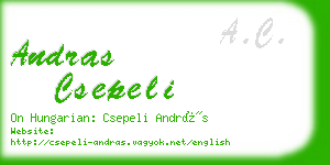 andras csepeli business card